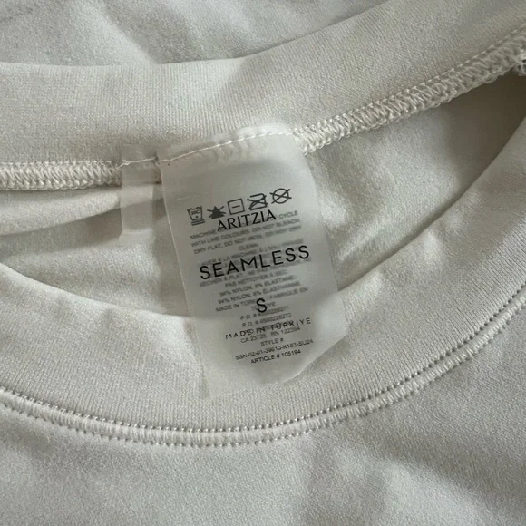 NWOT Aritzia White Seamless Cropped T Shirt Size S - Picture 4 of 5